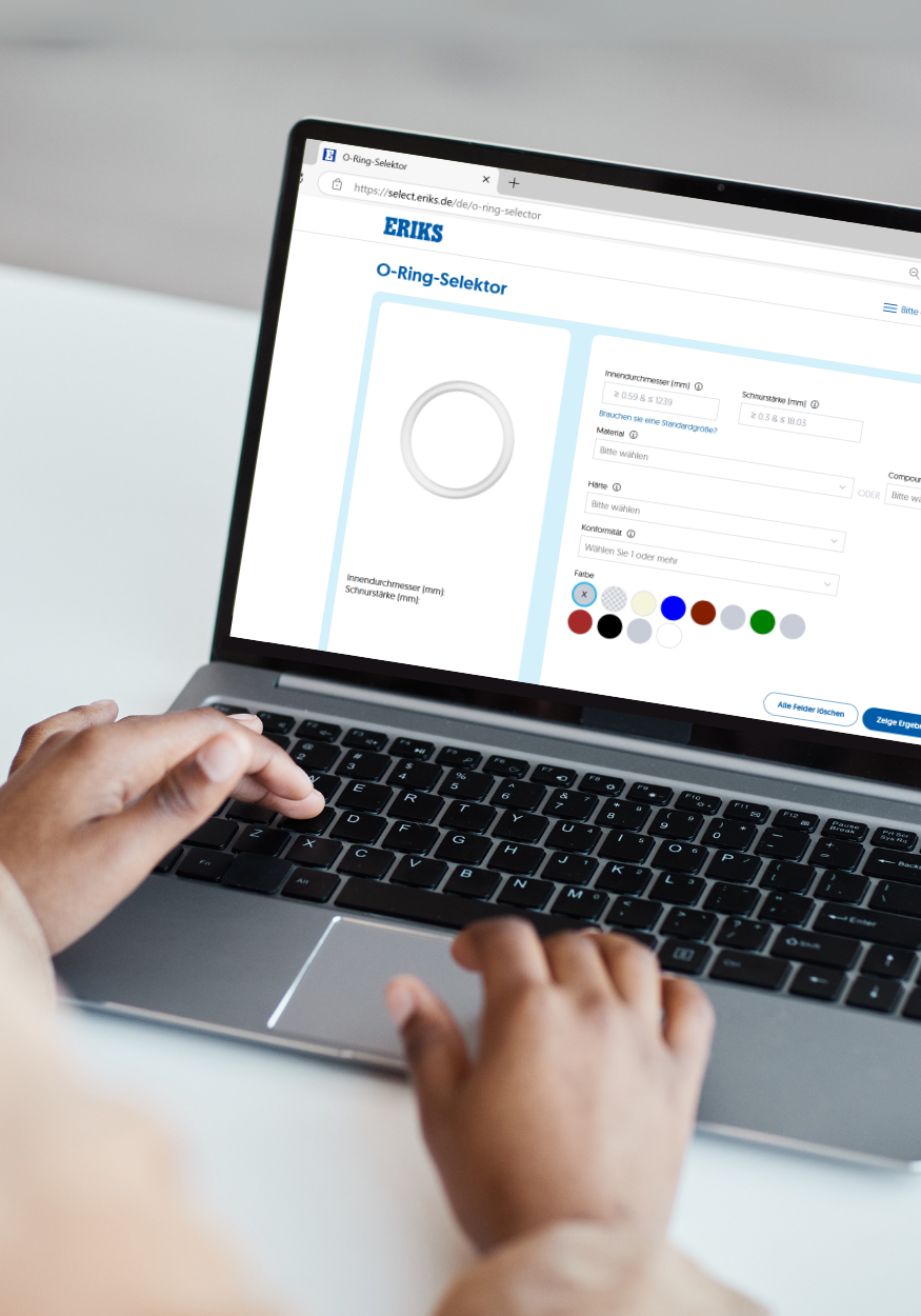 person browsing selectors and configurators page online